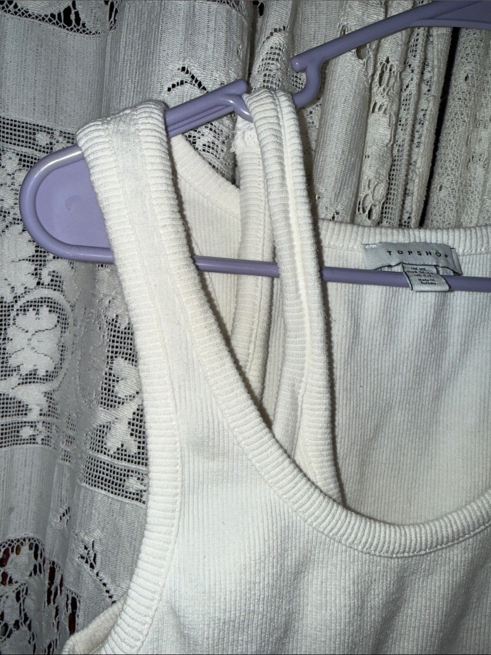 Topshop White Ribbed Tank Top - Picture 3 of 6